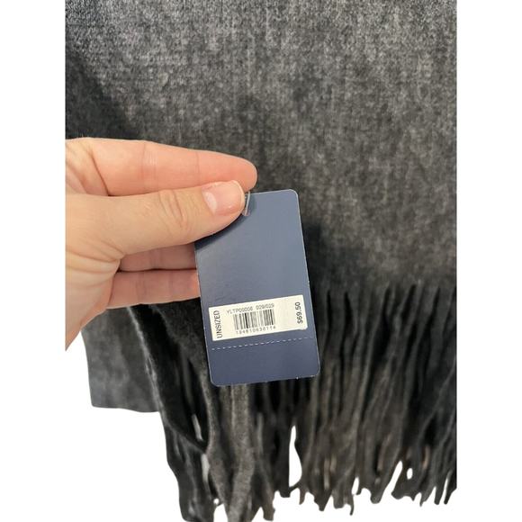 Lucky Brand Unisex Gray Fringed Winter Scarf - NEW WITH TAGS - MSRP $69.50 - Picture 5 of 7